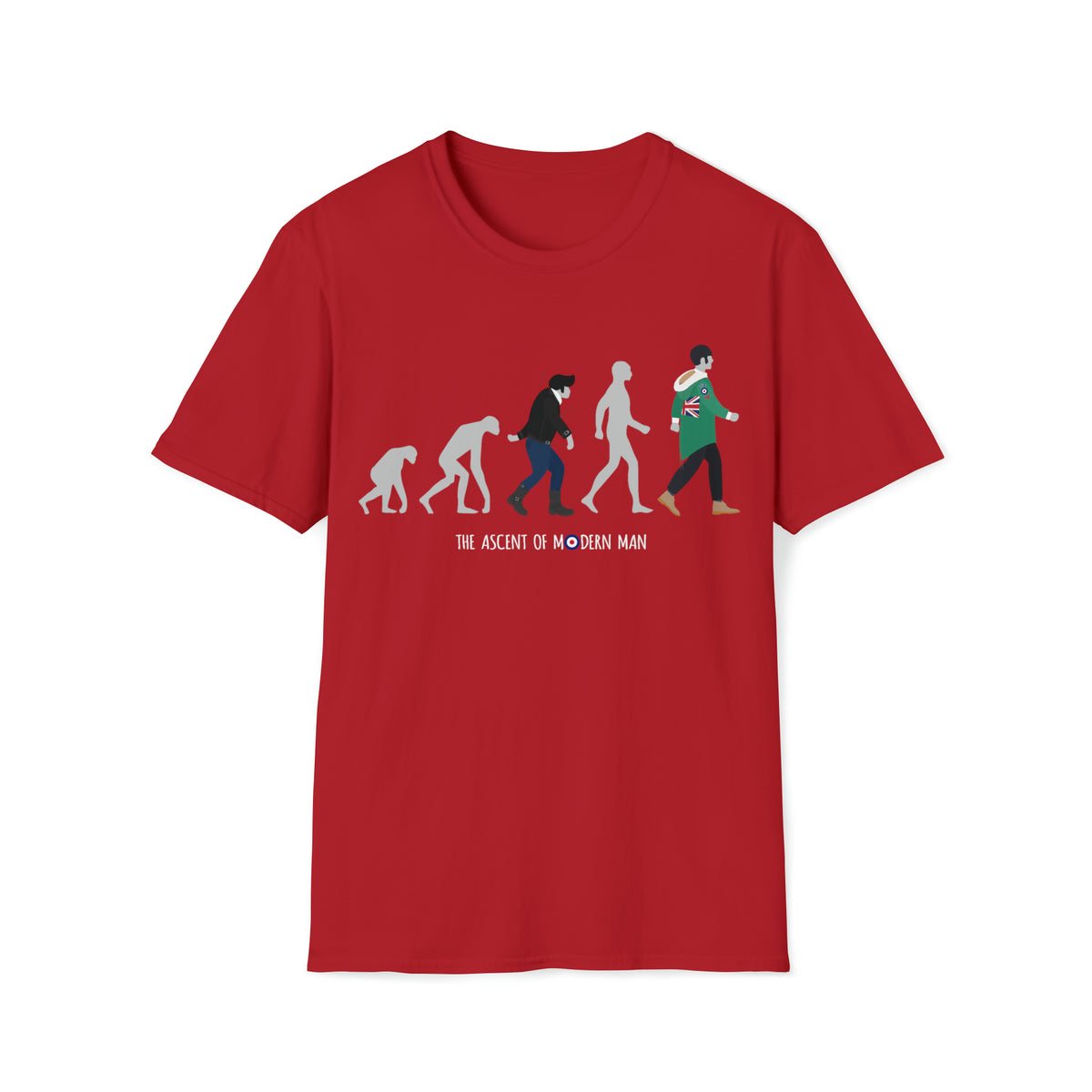 Ascent of modern man t-shirt - funny mod design