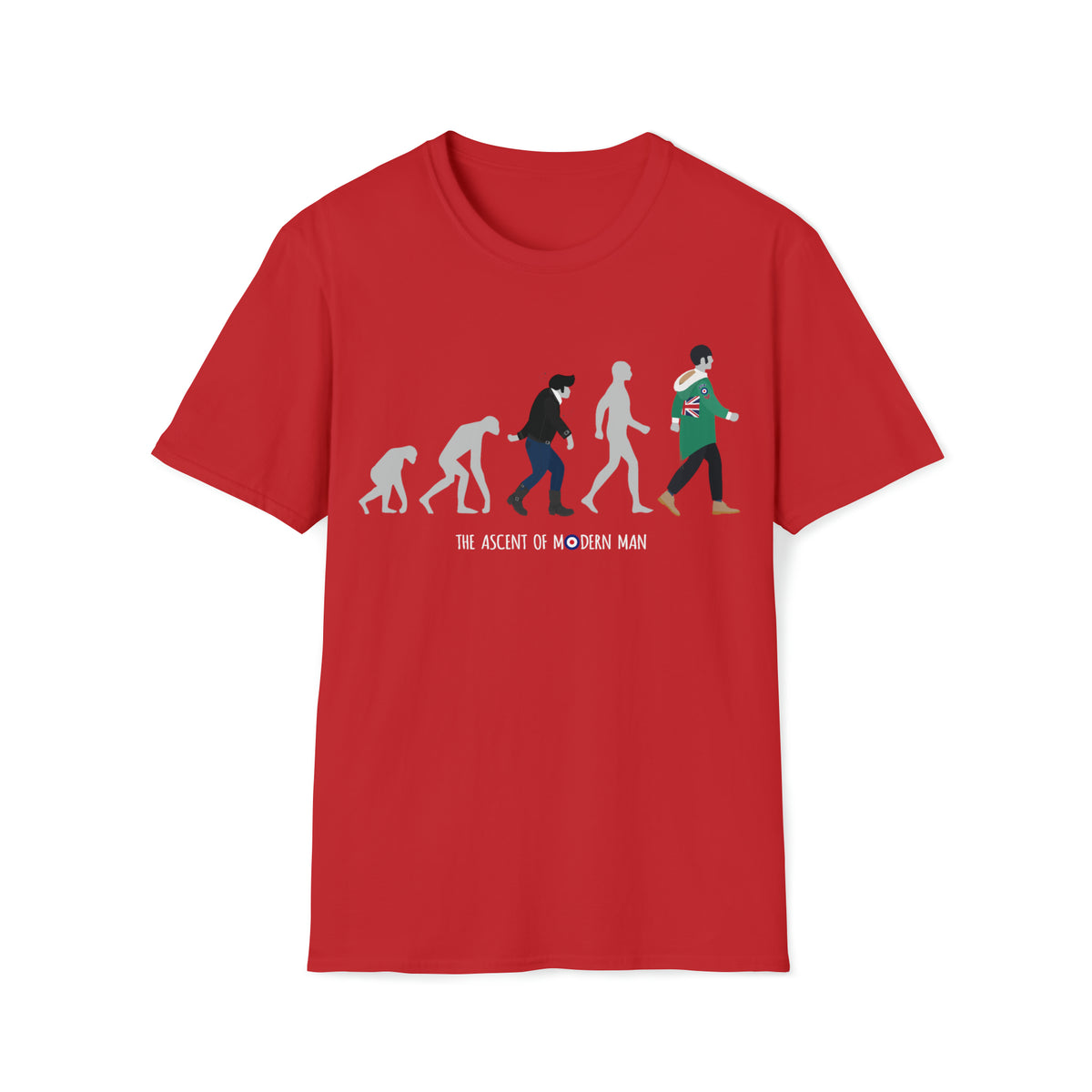 Ascent of modern man t-shirt - funny mod design